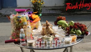 Lễ vật của mâm cúng cô hồn rằm tháng 7.