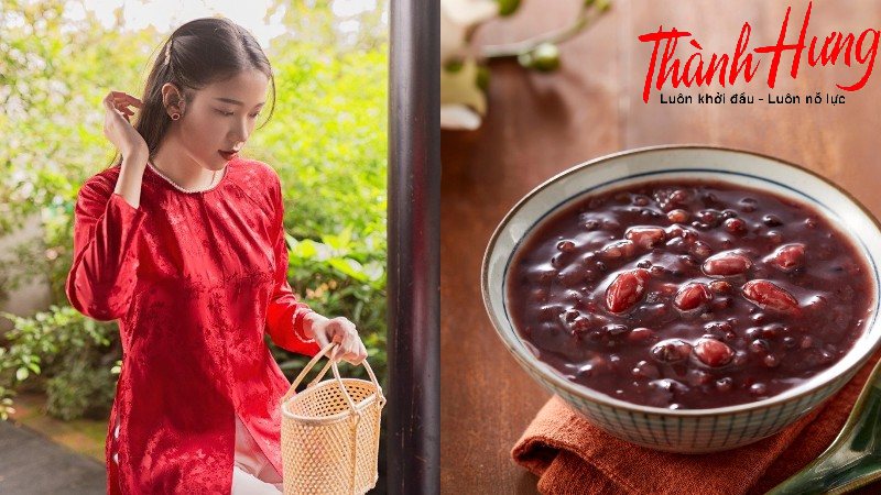 Mặc đồ và ăn thức ăn có màu đỏ để cầu may mắn.