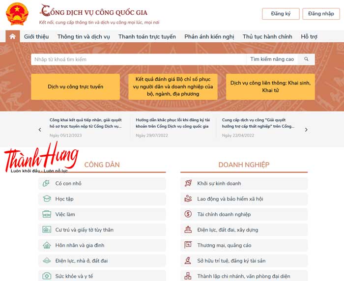 Công dịch vụ công Công dịch vụ công
